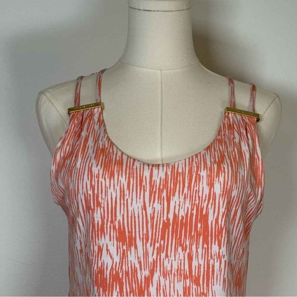 Michael Kors Strappy Tank Top Gold Metal Logo Detail Women’s Size Small - Picture 5 of 11